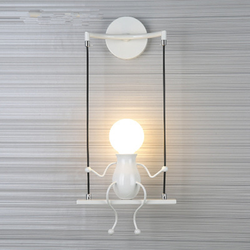 ELECTROPRIME E27 LED Personality Creative Retro Wrought Iron Villain Wall Lamp without Bulb(Red)