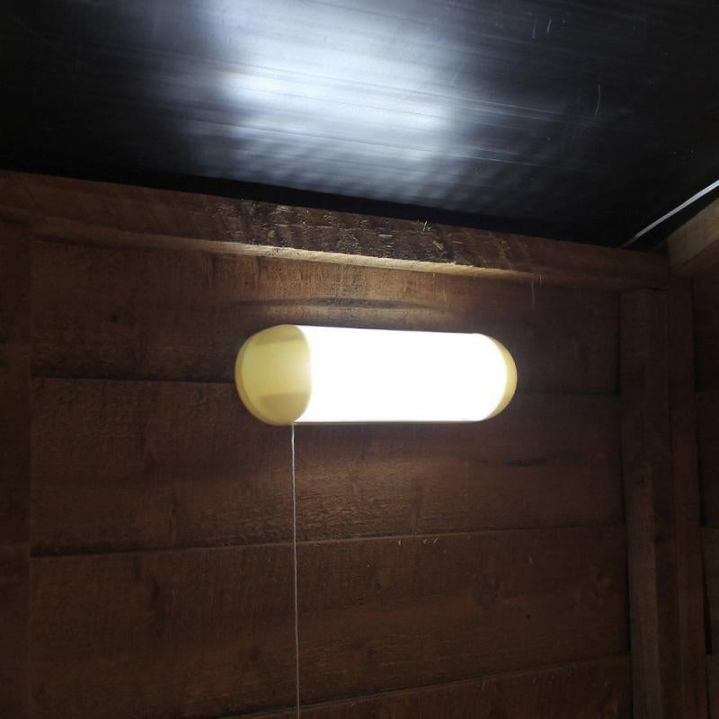 ELECTROPRIME Double-lamp Wall-mounted LED Solar Powered Shed Light IP44 Waterproof Outdoor Pull Lamp