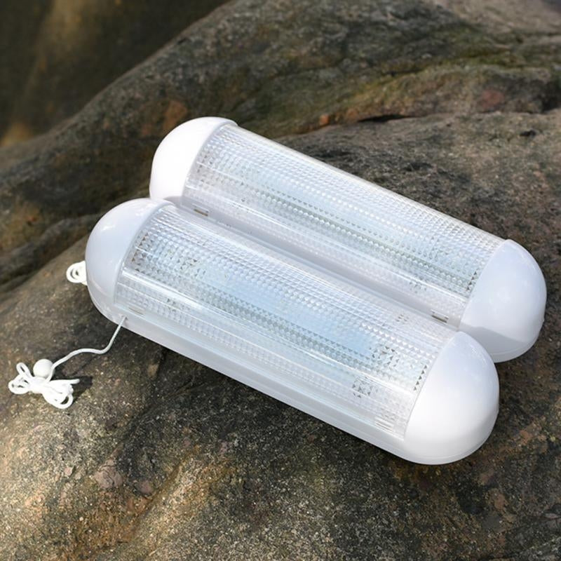 ELECTROPRIME Double-lamp Wall-mounted LED Solar Powered Shed Light IP44 Waterproof Outdoor Pull Lamp