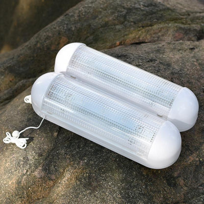 ELECTROPRIME Double-lamp Wall-mounted LED Solar Powered Shed Light IP44 Waterproof Outdoor Pull Lamp