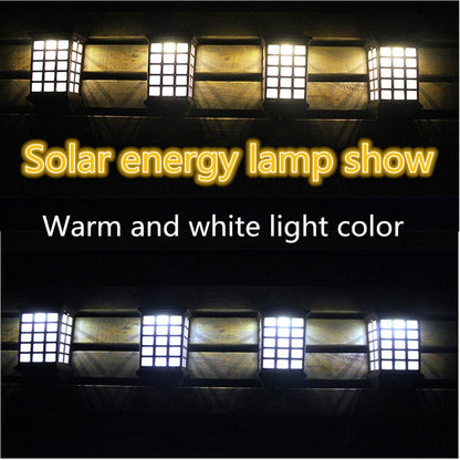 ELECTROPRIME Extended Outdoor Solar Wall Lamp IP65 Waterproof Courtyard Garden Villa Wall Fence Stair Light(White Light)