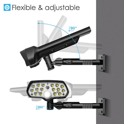 ELECTROPRIME 16 LEDs Bulb Dimmable Solar Powered Wall Lamp Outdoor IP65 Waterproof Garden Security Night Light
