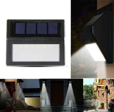 ELECTROPRIME 6 LEDs Outdoor IP65 Waterproof Garden Lamp LED Solar Power Light Sensor Emergency Wall Light(White Light)