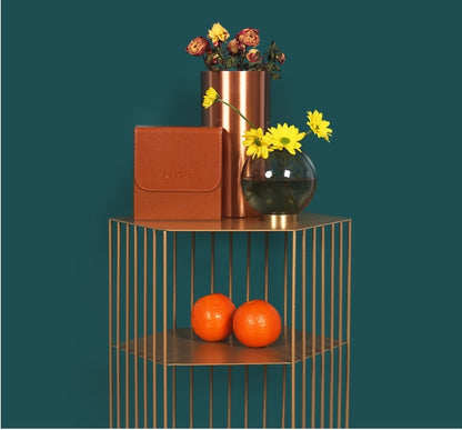 ELECTROPRIME Fashion Simple Modern Coffee Tables The Creative Living Room Table Flower stand(Large Golden Brown)