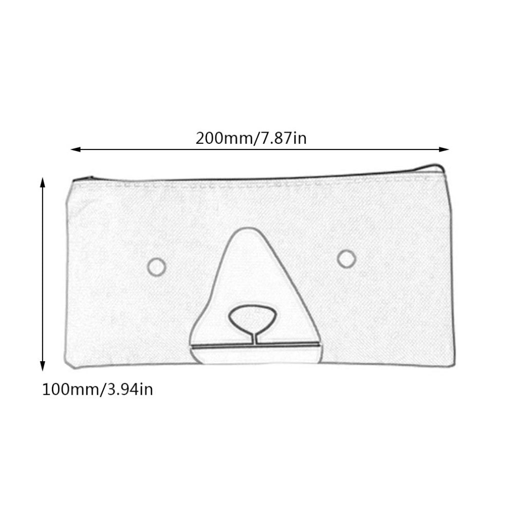 ELECTROPRIME 2 PCS Cartoon Dog Simple Big Capacity Pencil Bag Office School Student Supplie Stationery(Grey)