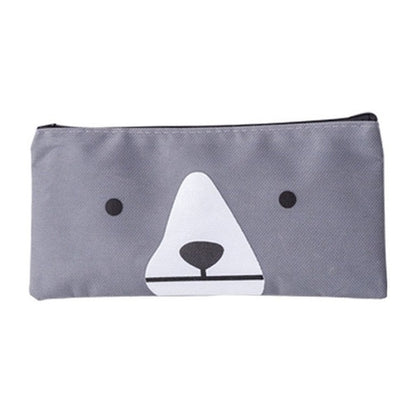 ELECTROPRIME 2 PCS Cartoon Dog Simple Big Capacity Pencil Bag Office School Student Supplie Stationery(Dark  Blue)