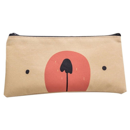 ELECTROPRIME 2 PCS Cartoon Dog Simple Big Capacity Pencil Bag Office School Student Supplie Stationery(Light Yellow)