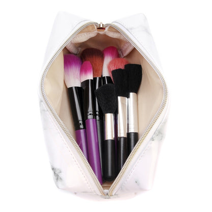 ELECTROPRIME Cute Marble Pattern Pencil Cases Big Capacity PU Leather Cosmetic Bag Pencil Bag School Office Supplies(White)