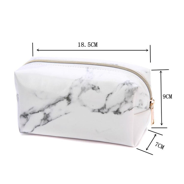 ELECTROPRIME Cute Marble Pattern Pencil Cases Big Capacity PU Leather Cosmetic Bag Pencil Bag School Office Supplies(White)
