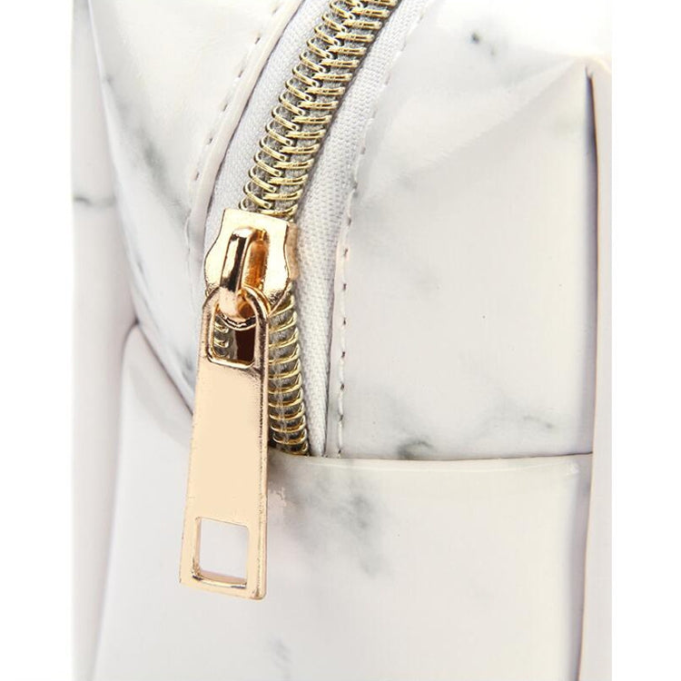 ELECTROPRIME Cute Marble Pattern Pencil Cases Big Capacity PU Leather Cosmetic Bag Pencil Bag School Office Supplies(White)