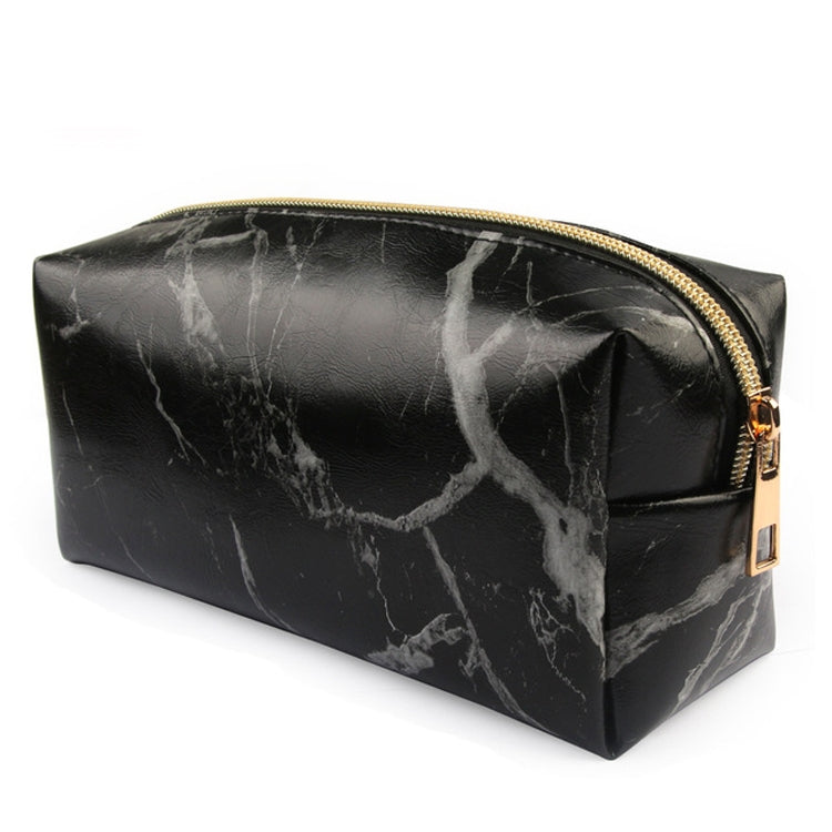 ELECTROPRIME Cute Marble Pattern Pencil Cases Big Capacity PU Leather Cosmetic Bag Pencil Bag School Office Supplies(Black)