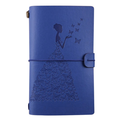 ELECTROPRIME BSD020  Pretty Butterfly Lady Vintage Travelers Notebook Diary Notepad PU Leather Literature Journal Planners School Stationery(Blue)