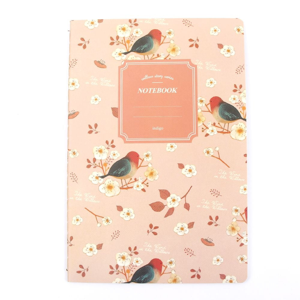ELECTROPRIME 4 PCS G12G108 Kawaii Cute Nature Flowers Birds Animal Notebook Painting Diary Book Journal Record Office School Supplies, Random Color Delivery