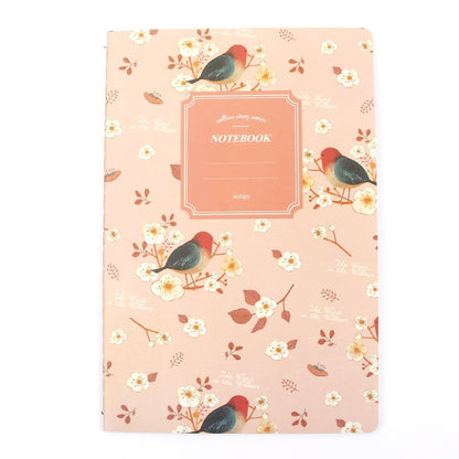 ELECTROPRIME 4 PCS G12G108 Kawaii Cute Nature Flowers Birds Animal Notebook Painting Diary Book Journal Record Office School Supplies, Random Color Delivery