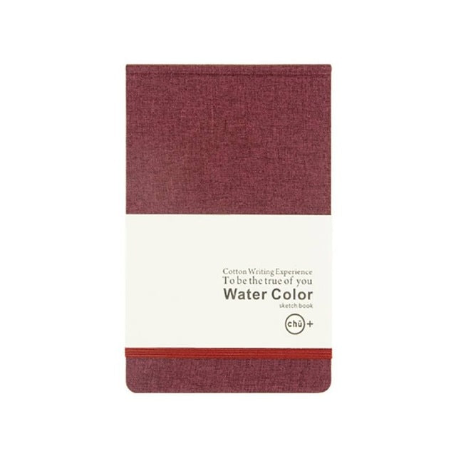 ELECTROPRIME A5 Cotton Cloth Watercolor Blank Notepad Child Painting Sketch Doodle Notebook, Size:A5(Dark Red)