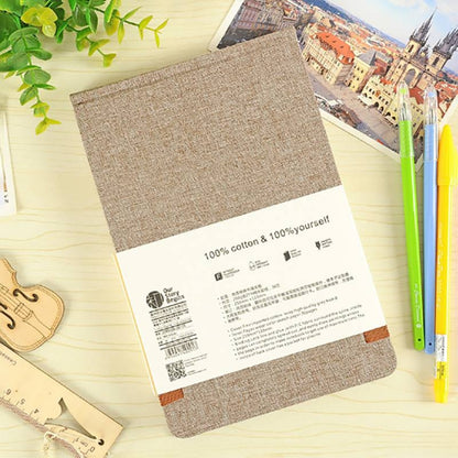 ELECTROPRIME A5 Cotton Cloth Watercolor Blank Notepad Child Painting Sketch Doodle Notebook, Size:A5(Dark Red)