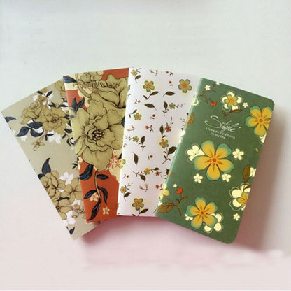 ELECTROPRIME 2 PCS BKBJB11099 Notepad Retro Car Line Kraft Paper Flower Pattern Notebook Diary School Supplies,Random Color Delivery