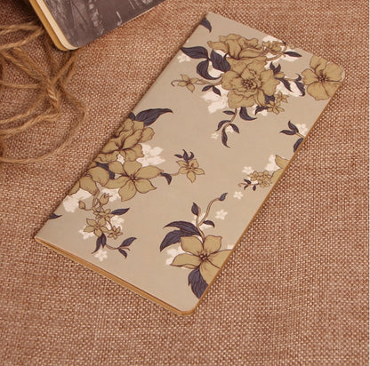 ELECTROPRIME 2 PCS BKBJB11099 Notepad Retro Car Line Kraft Paper Flower Pattern Notebook Diary School Supplies,Random Color Delivery