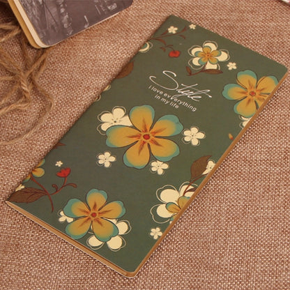 ELECTROPRIME 2 PCS BKBJB11099 Notepad Retro Car Line Kraft Paper Flower Pattern Notebook Diary School Supplies,Random Color Delivery