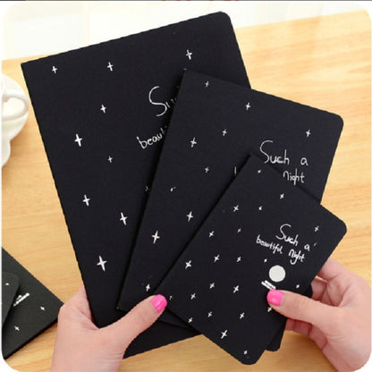 ELECTROPRIME 3 PCS Sketchbook Diary Drawing Painting Graffiti Soft Cover Black Paper Sketch Book Notebook Office School Supplies Gift, Size:L 16K