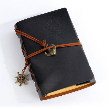 ELECTROPRIME P697 Creative Corsair Anchor Stationery Notepad Office Supplies School Cute Retro Spiral Notebook Diary Book(Black)
