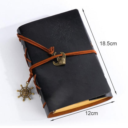 ELECTROPRIME P697 Creative Corsair Anchor Stationery Notepad Office Supplies School Cute Retro Spiral Notebook Diary Book(Black)
