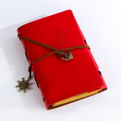 ELECTROPRIME P697 Creative Corsair Anchor Stationery Notepad Office Supplies School Cute Retro Spiral Notebook Diary Book(Red)