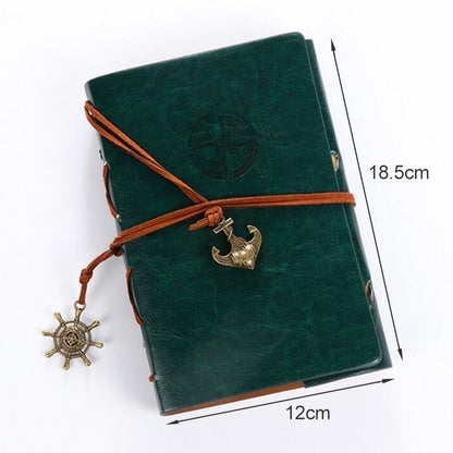 ELECTROPRIME P697 Creative Corsair Anchor Stationery Notepad Office Supplies School Cute Retro Spiral Notebook Diary Book(Green)