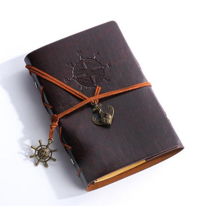 ELECTROPRIME P697 Creative Corsair Anchor Stationery Notepad Office Supplies School Cute Retro Spiral Notebook Diary Book(Dark Coffee)
