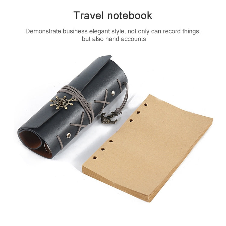 ELECTROPRIME P697 Creative Corsair Anchor Stationery Notepad Office Supplies School Cute Retro Spiral Notebook Diary Book(Dark Coffee)