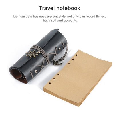 ELECTROPRIME P697 Creative Corsair Anchor Stationery Notepad Office Supplies School Cute Retro Spiral Notebook Diary Book(Dark Coffee)