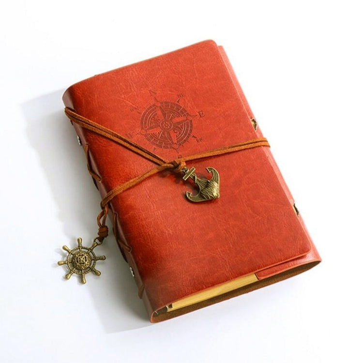 ELECTROPRIME P697 Creative Corsair Anchor Stationery Notepad Office Supplies School Cute Retro Spiral Notebook Diary Book(Brown)