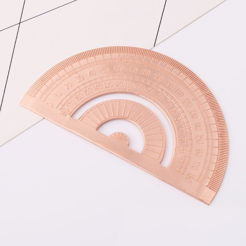 ELECTROPRIME Protractor Ruler Drawing Measurement Math Tool Students Stationery Metal Angle Ruler