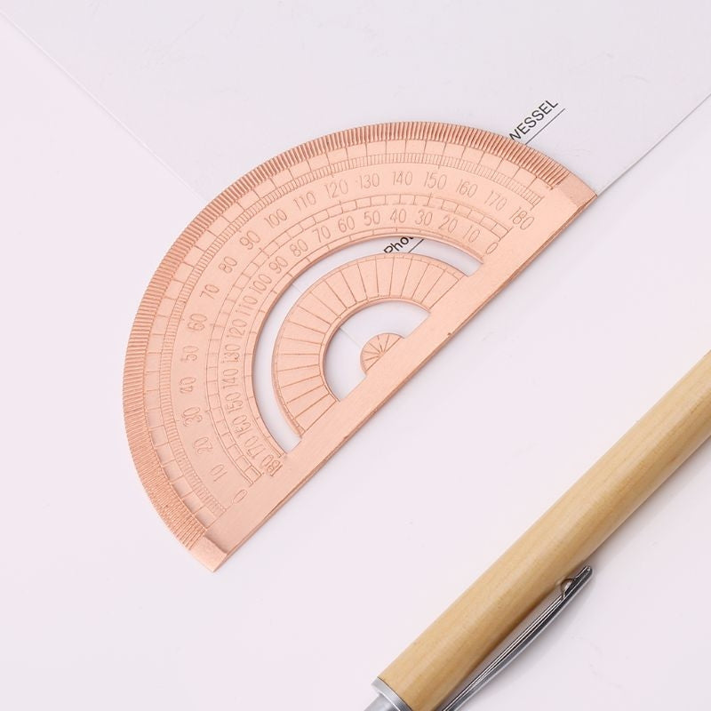 ELECTROPRIME Protractor Ruler Drawing Measurement Math Tool Students Stationery Metal Angle Ruler
