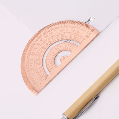ELECTROPRIME Protractor Ruler Drawing Measurement Math Tool Students Stationery Metal Angle Ruler