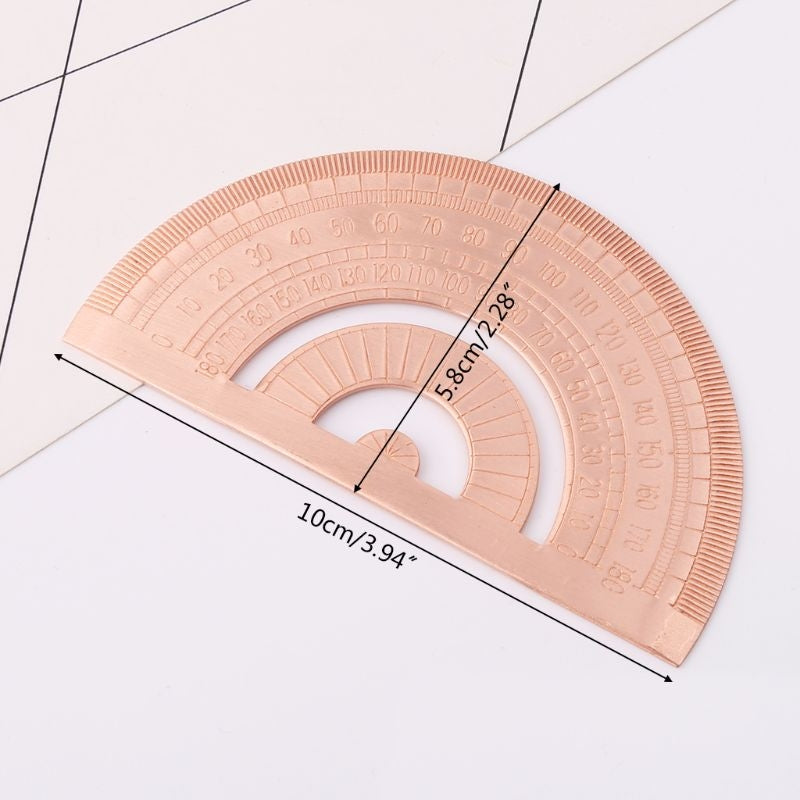 ELECTROPRIME Protractor Ruler Drawing Measurement Math Tool Students Stationery Metal Angle Ruler
