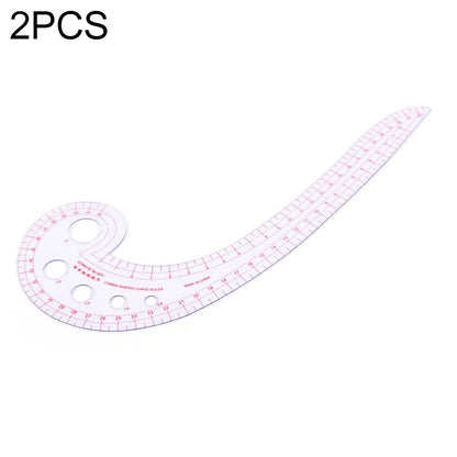 ELECTROPRIME 2 PCS Long Comma Shaped Plastic Transparent Curve Ruler(Transparent)