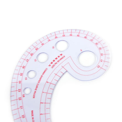 ELECTROPRIME 2 PCS Long Comma Shaped Plastic Transparent Curve Ruler(Transparent)