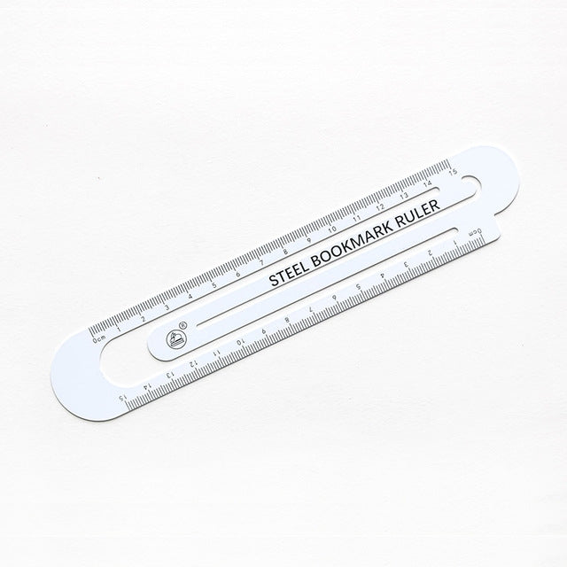 ELECTROPRIME 3 PCS Metal Steel Ruler Bookmark Drawing Supplies(15CM White)