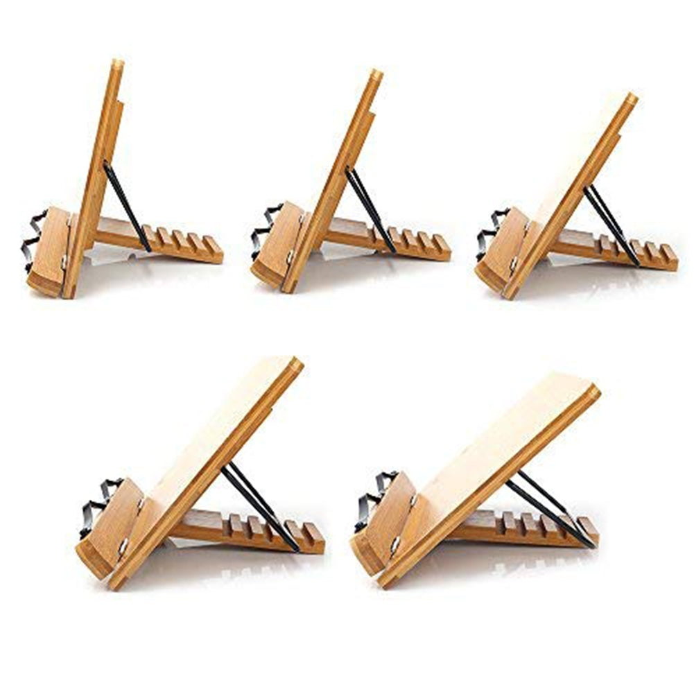ELECTROPRIME Wood Tablet Bookends Bracket Cookbook Textbooks Document Bamboo Foldable Reading Rest Book Stand, Type:Light Board Medium