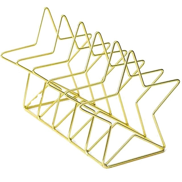 ELECTROPRIME Gold S Shape Electroplated Bookend Desk Organizer Desktop Office Home Bookends Book Holder Book Stand Creative Bookshelf(Gold)