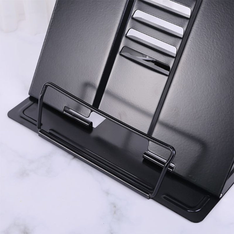 ELECTROPRIME Portable Metal Adjustable Reading Book Holder Support iPad Document Book Shelf Bookstand, Size:Small(White)