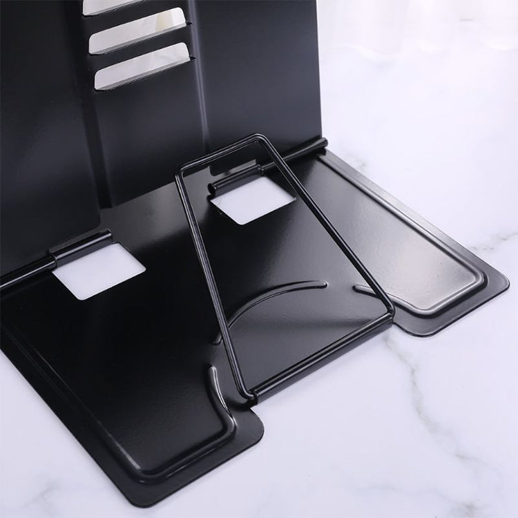 ELECTROPRIME Portable Metal Adjustable Reading Book Holder Support iPad Document Book Shelf Bookstand, Size:Small(White)
