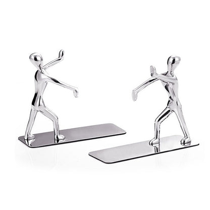 ELECTROPRIME 1 Pair Book Holder Humanoid Figure Non-Skid Art Desk Organizer Bookshelf Office Study Decoration