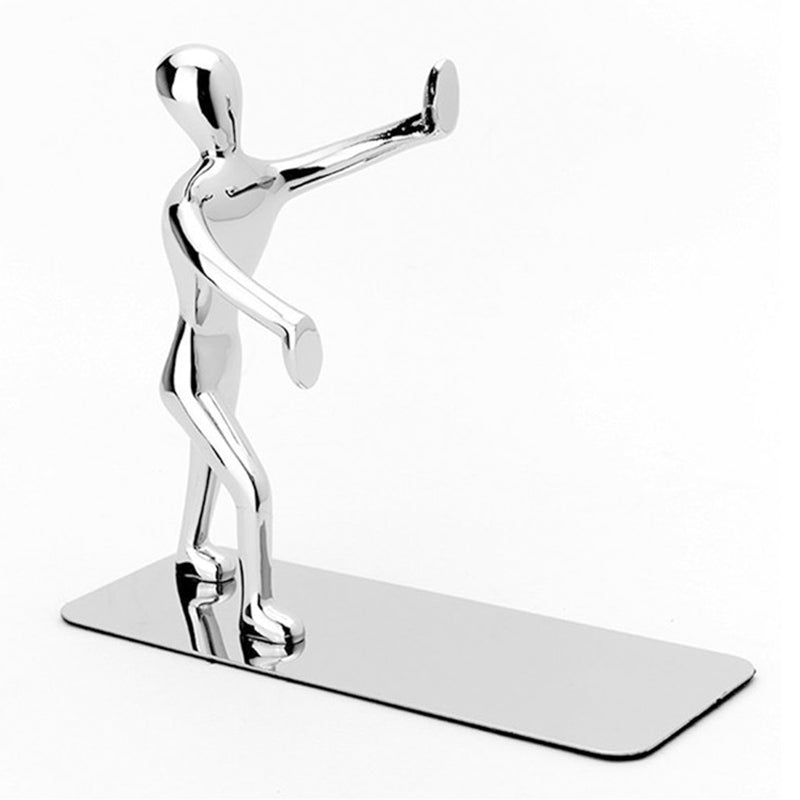 ELECTROPRIME 1 Pair Book Holder Humanoid Figure Non-Skid Art Desk Organizer Bookshelf Office Study Decoration