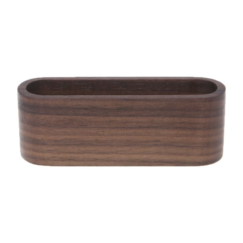 ELECTROPRIME Wooden Table Business Card Display Stand Memo Holder Storage Box Organizer, Type:Black walnut color