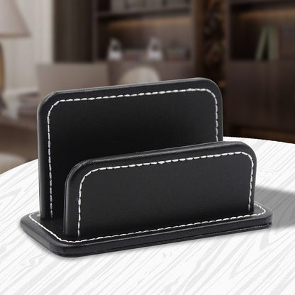 ELECTROPRIME 2 Blocks Office Stationery Leather Name Card Holder Stationery Bussiness  Office Home Card Holder(Black)