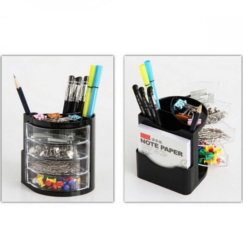 ELECTROPRIME Pen Holder Pen Pencil Holder Desktop Drawer Organizer Makeup Storage Box with Notes