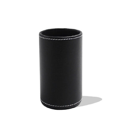 ELECTROPRIME Faux Leather Leather Penholder Desk Supplies Organizer(Black)