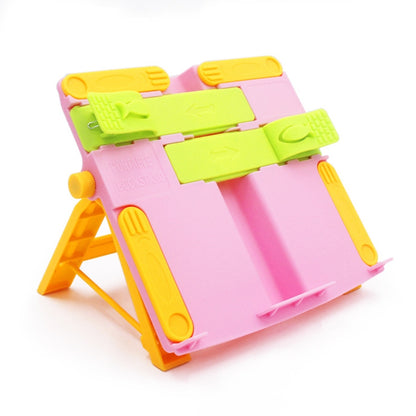 ELECTROPRIME Creative Folding Bookshelf Upgraded Portable Folding Student Book Stand Book Holder(Pink)